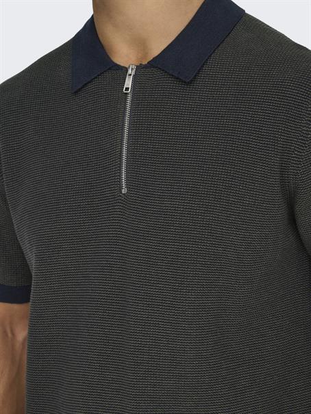 ONSMATTEO REG SS ZIP POLO dark sapphire
