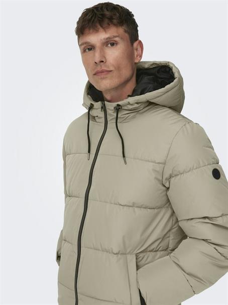 ONSMELVIN LIFE HOOD PUFFER JACKET OTW VD vintage khaki