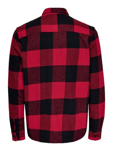 ONSMILO LS CHECK OVERSHIRT NOOS fiery red