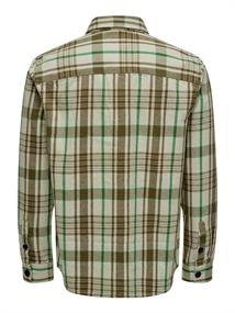 ONSMILO OVR CTN CHECK LS SHIRT teak