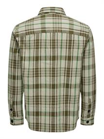 ONSMILO OVR CTN CHECK LS SHIRT teak