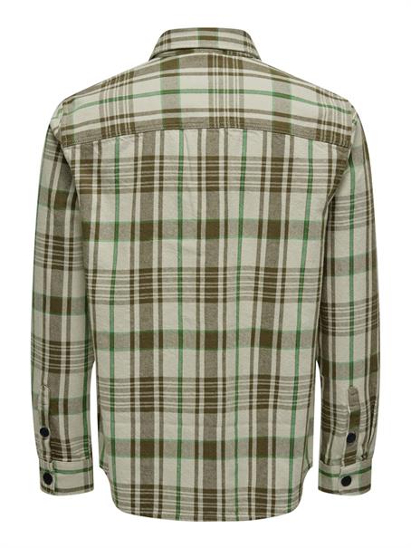 ONSMILO OVR CTN CHECK LS SHIRT teak