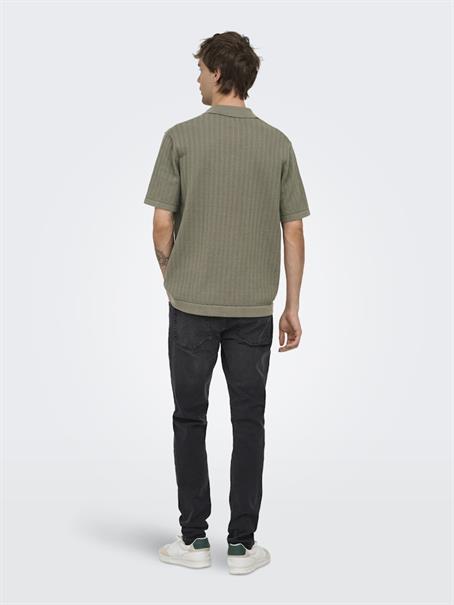 ONSMOON REG 12 SS POLO KNIT NOOS bungee cord