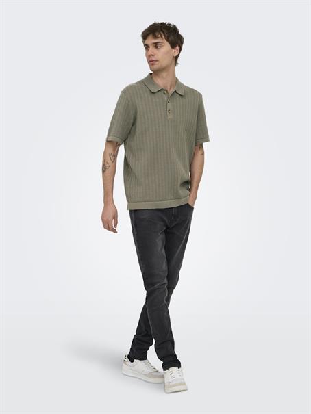 ONSMOON REG 12 SS POLO KNIT NOOS bungee cord