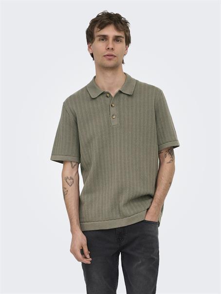 ONSMOON REG 12 SS POLO KNIT NOOS bungee cord