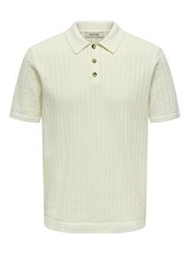 ONSMOON REG 12 SS POLO KNIT NOOS egret