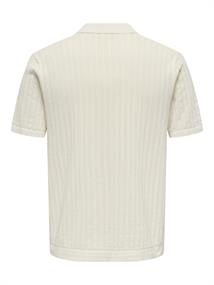 ONSMOON REG 12 SS POLO KNIT NOOS egret
