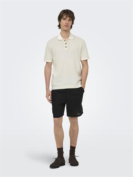 ONSMOON REG 12 SS POLO KNIT NOOS egret