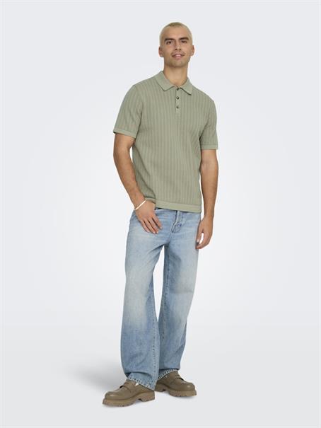 ONSMOON REG 12 SS POLO KNIT NOOS laurel oak