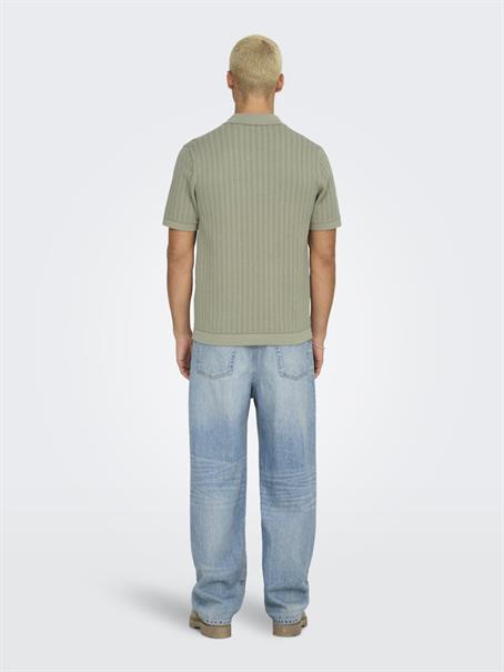 ONSMOON REG 12 SS POLO KNIT NOOS laurel oak