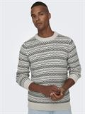 ONSMUSA REG 3 STRUC CREW KNIT silver lining
