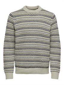 ONSMUSA REG 3 STRUC CREW KNIT silver lining
