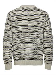 ONSMUSA REG 3 STRUC CREW KNIT silver lining