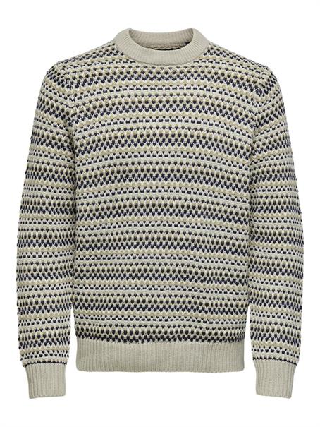 ONSMUSA REG 3 STRUC CREW KNIT silver lining
