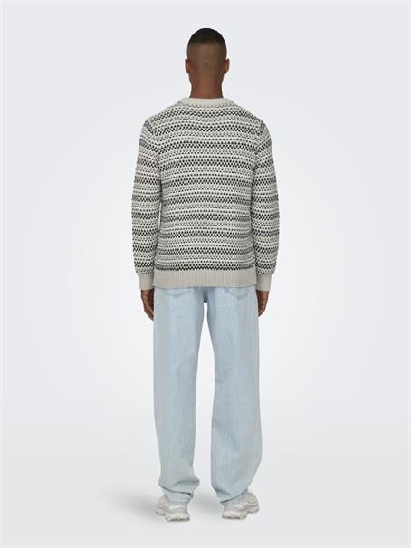 ONSMUSA REG 3 STRUC CREW KNIT silver lining
