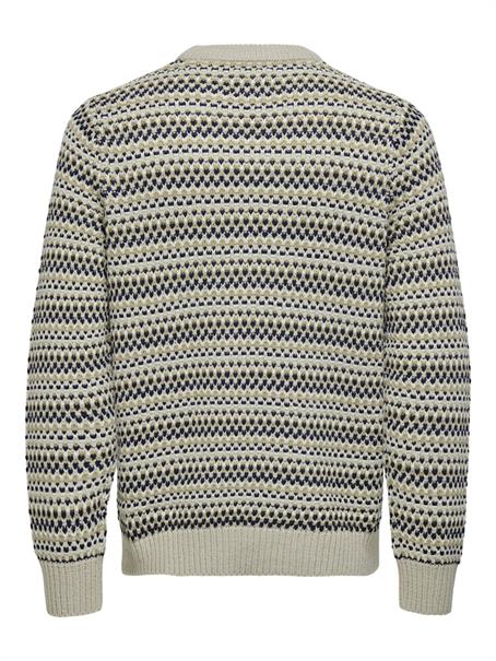 ONSMUSA REG 3 STRUC CREW KNIT silver lining