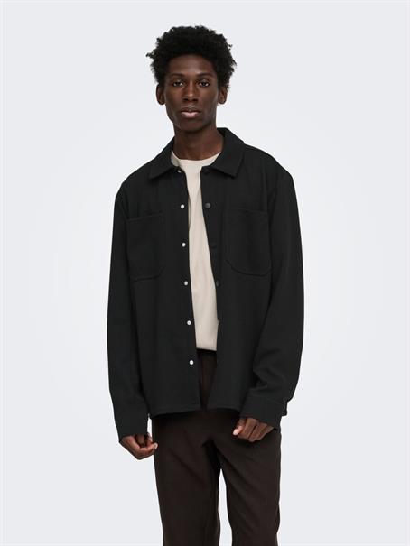 ONSNEWKODYL LS PATCH PKT OVERSHIRT NOOS black