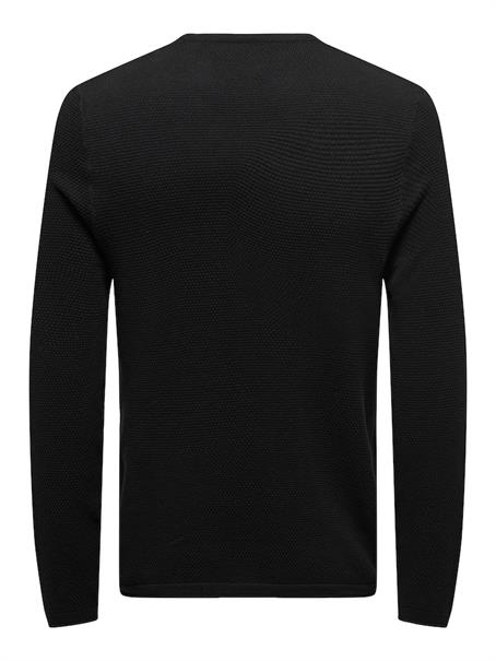 ONSPANTER REG 12 STRUC CREW KNIT NOOS black