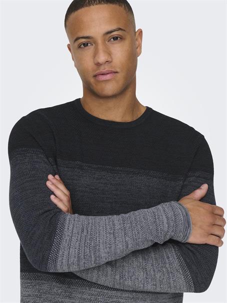 ONSPANTER REG 12 STRUC CREW KNIT NOOS dunkelblau2