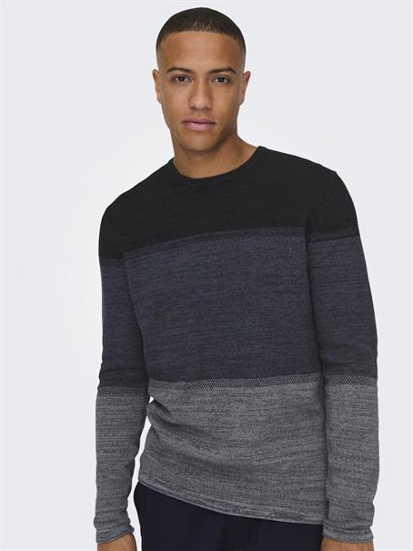 ONSPANTER REG 12 STRUC CREW KNIT NOOS dunkelblau2