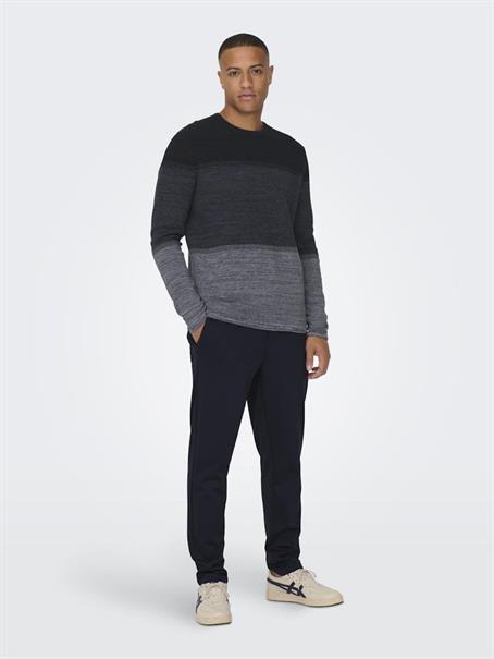 ONSPANTER REG 12 STRUC CREW KNIT NOOS dunkelblau2