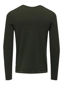 ONSPANTER REG 12 STRUC CREW KNIT NOOS dunkelgrün1