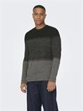 ONSPANTER REG 12 STRUC CREW KNIT NOOS dunkelgrün2