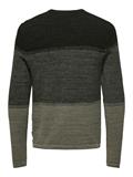 ONSPANTER REG 12 STRUC CREW KNIT NOOS dunkelgrün2