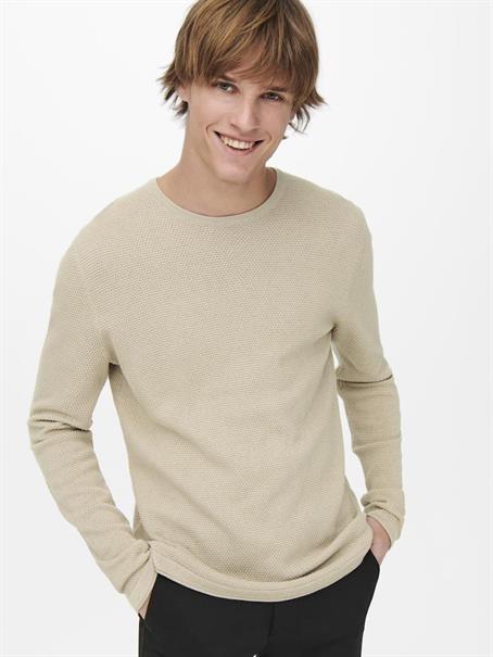 ONSPANTER REG 12 STRUC CREW KNIT NOOS silver lining