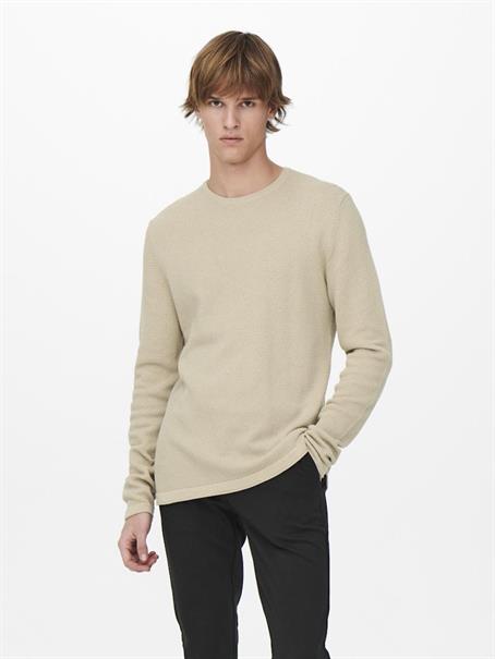 ONSPANTER REG 12 STRUC CREW KNIT NOOS silver lining