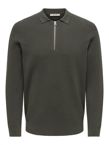 ONSPHIL REG 12 HALF ZIP POLO KNIT beluga