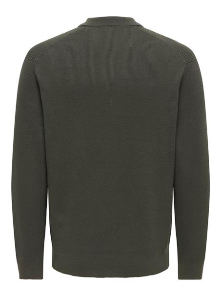 ONSPHIL REG 12 HALF ZIP POLO KNIT beluga