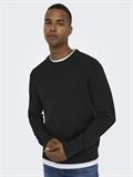 ONSPHIL REG 12 STRUC CREW KNIT NOOS black