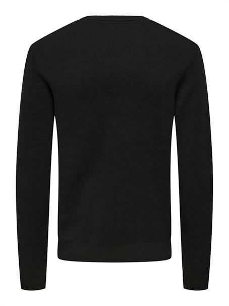 ONSPHIL REG 12 STRUC CREW KNIT NOOS black