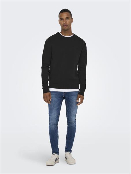 ONSPHIL REG 12 STRUC CREW KNIT NOOS black