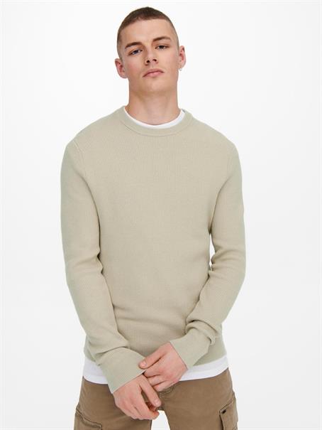 ONSPHIL REG 12 STRUC CREW KNIT NOOS silver lining