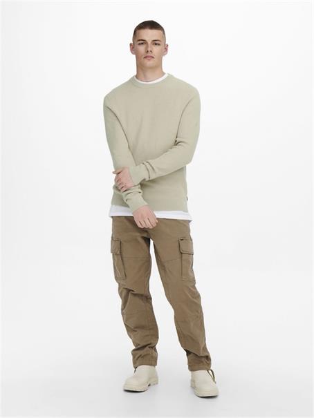 ONSPHIL REG 12 STRUC CREW KNIT NOOS silver lining