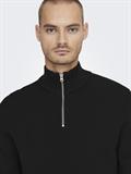 ONSPHIL REG 12 STRUC HALF ZIP KNIT NOOS black