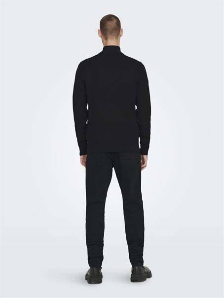 ONSPHIL REG 12 STRUC HALF ZIP KNIT NOOS black