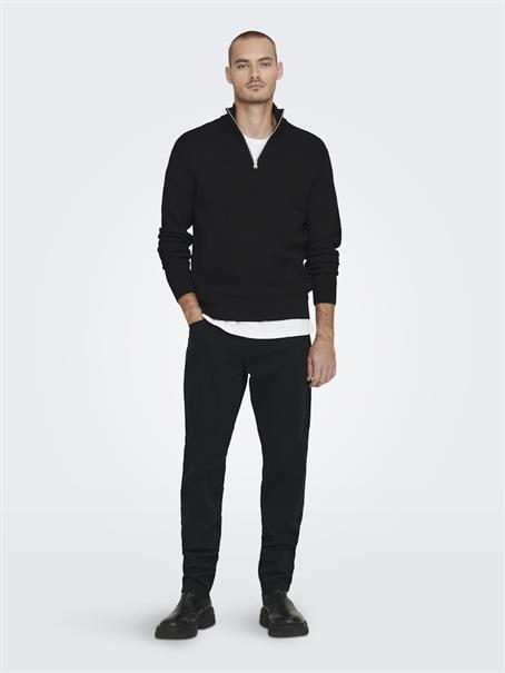 ONSPHIL REG 12 STRUC HALF ZIP KNIT NOOS black