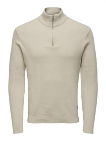 ONSPHIL REG 12 STRUC HALF ZIP KNIT NOOS silver lining