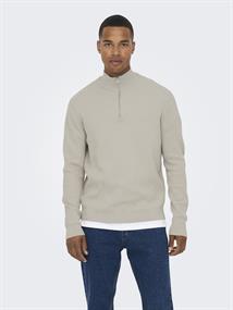 ONSPHIL REG 12 STRUC HALF ZIP KNIT NOOS silver lining