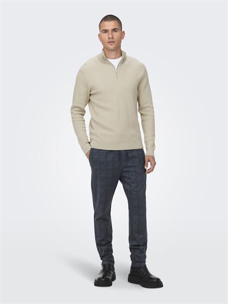 ONSPHIL REG 12 STRUC HALF ZIP KNIT NOOS silver lining