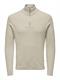 ONSPHIL REG 12 STRUC HALF ZIP KNIT NOOS silver lining