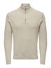 ONSPHIL REG 12 STRUC HALF ZIP KNIT NOOS silver lining