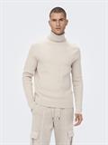 ONSPHIL REG 12 STRUC ROLL NECK KNIT silver lining