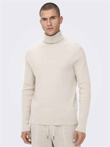 ONSPHIL REG 12 STRUC ROLL NECK KNIT silver lining
