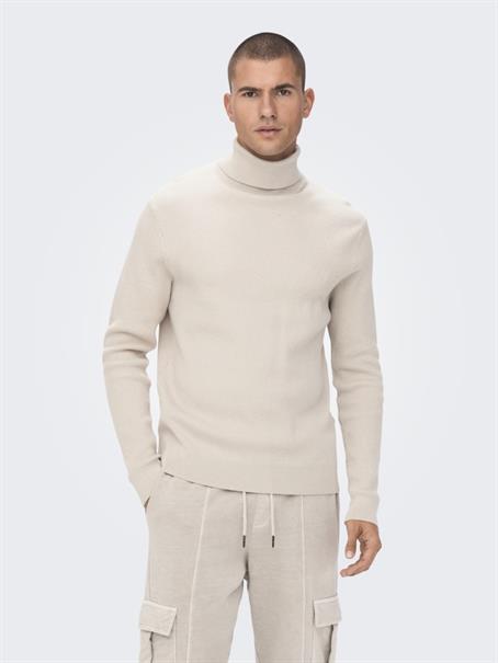 ONSPHIL REG 12 STRUC ROLL NECK KNIT silver lining