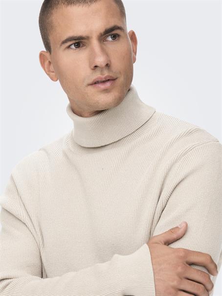 ONSPHIL REG 12 STRUC ROLL NECK KNIT silver lining