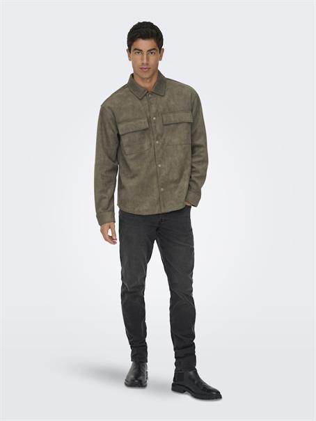 ONSRAVI FAKE SUEDE SHACKET OTW falcon